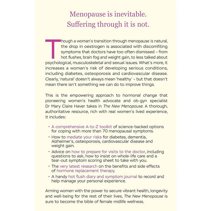 Back cover of The New Menopause Book