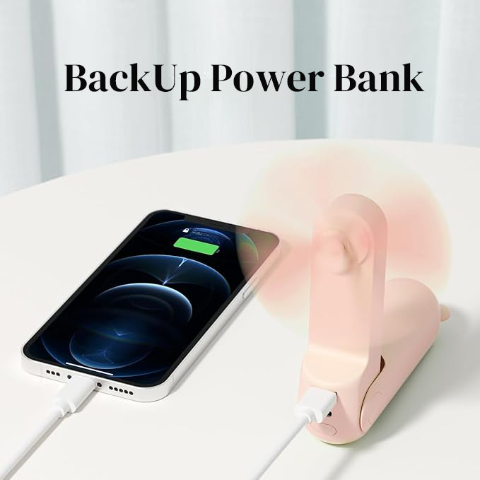 Image showing mini fan as a backup power bank source for your devices