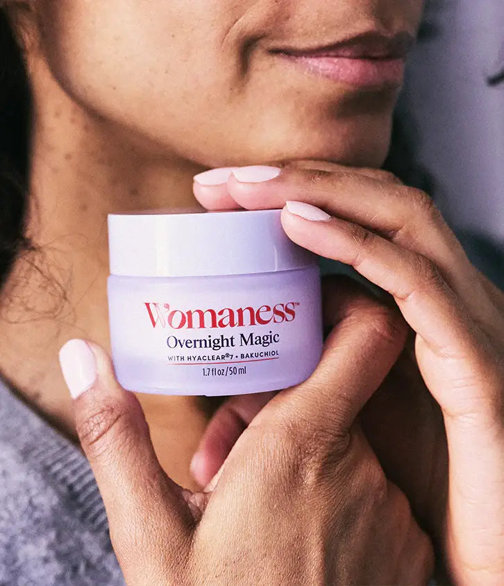 Close-up of smooth, rich texture of Overnight Magic Nighttime Moisturizing Repair Cream for skin hydration