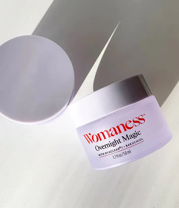 Side view of Overnight Magic Nighttime Moisturizing Repair Cream, ideal for menopausal skin